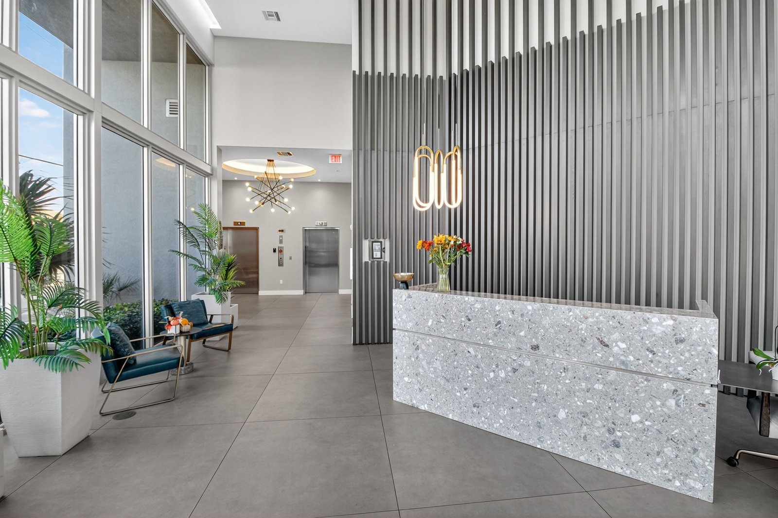 Double-height lobby