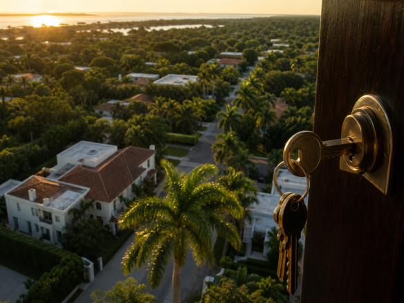 A set of house keys changing hands in Pinecrest, Florida — Sell a House in Pinecrest