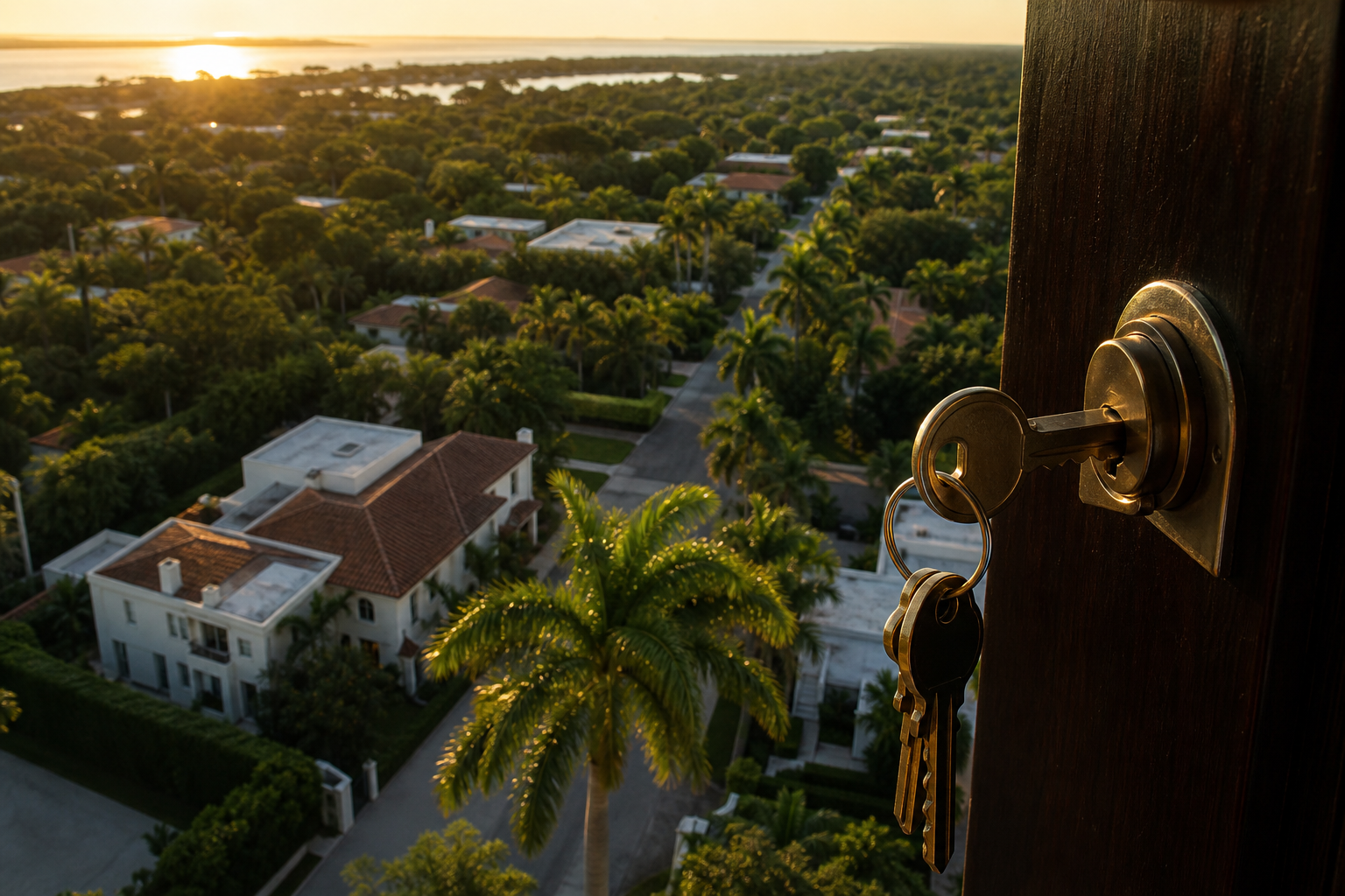A set of house keys changing hands in Pinecrest, Florida — Sell a House in Pinecrest