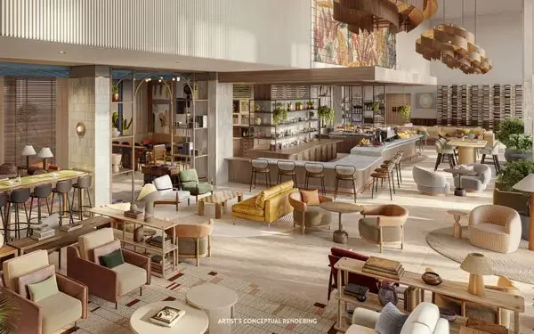 Lounge y jardín del lobby