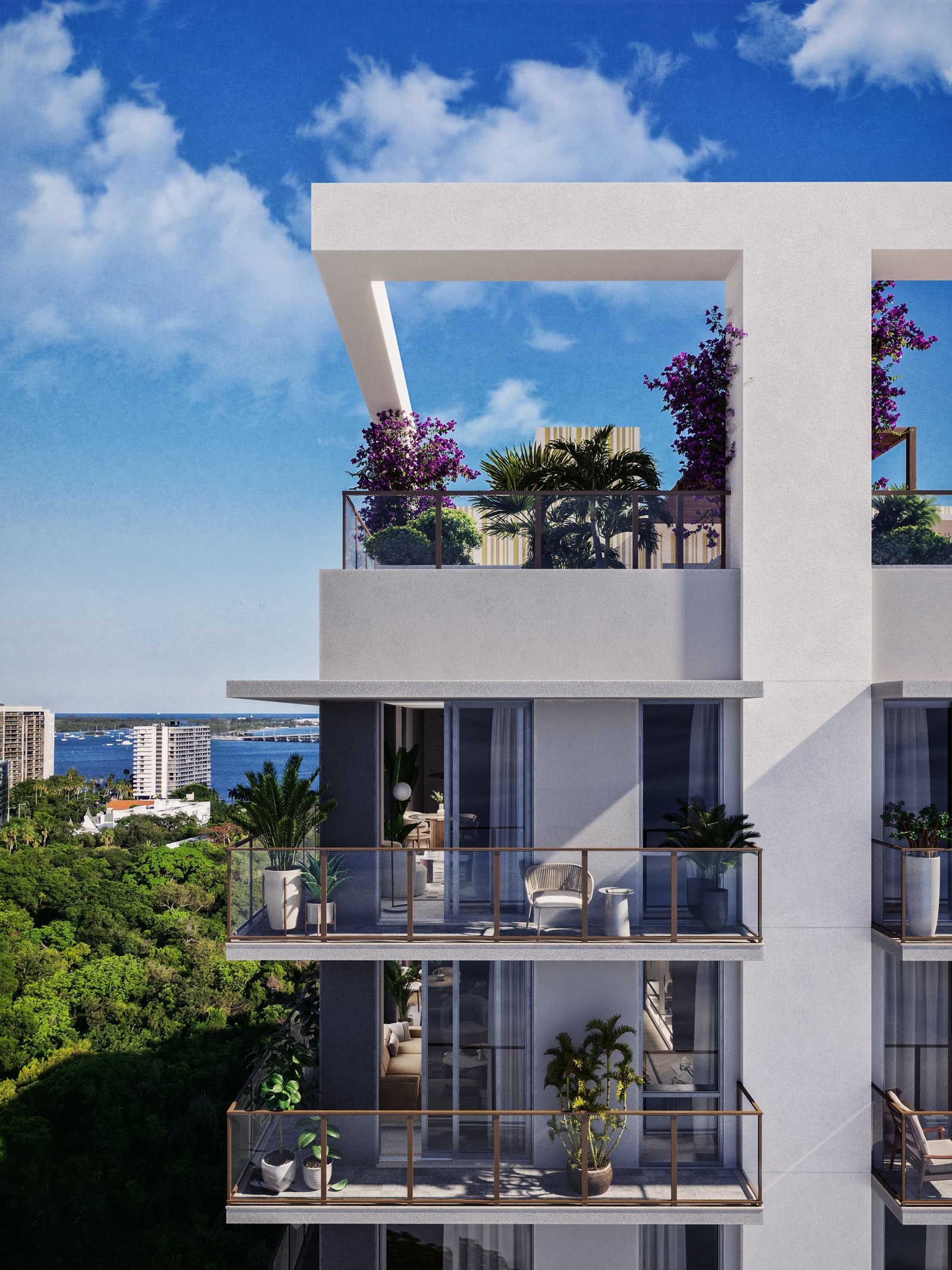 Fachada y balcones de Domus Brickell Park