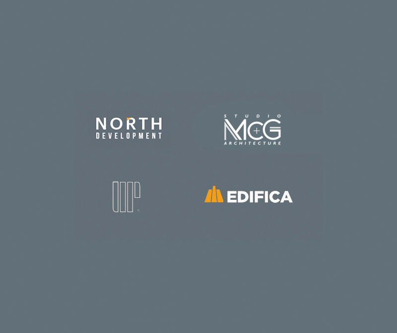 Logotipos de North Development, Studio Mc+G y Edifica